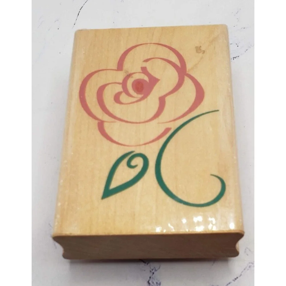 Romantic Rose Drawn Flower Rubber Stampede Wood Mounted Stamp 3554F Stoked Rose
